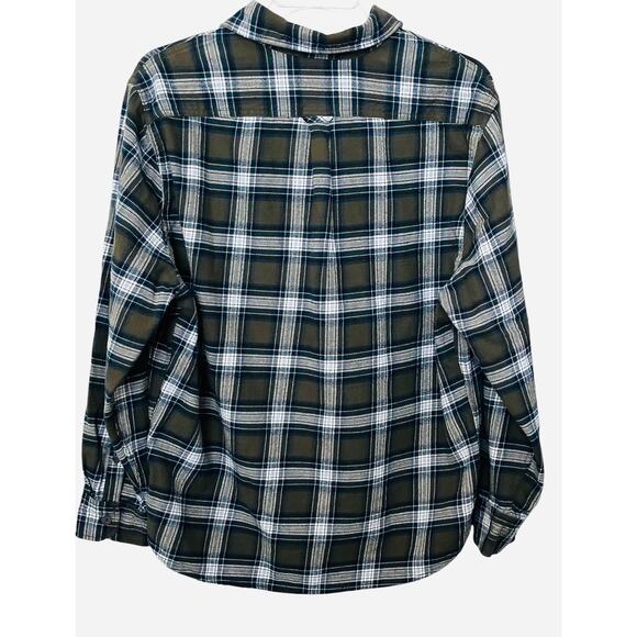 JACHS LONG SLEEVE BUTTON HERITAGE FLANNEL SHIRT, MENS, XL-BLUE OLIVE GREEN PLAID - Picture 4 of 12